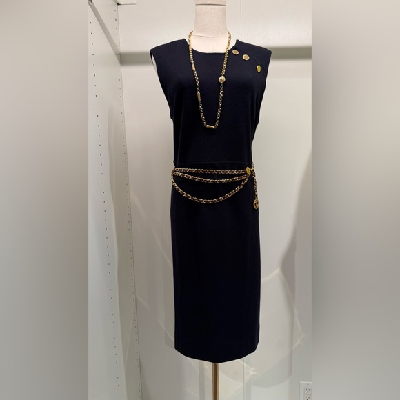 Tory Burch Navy Dress with Gold Buttons - Picture 13 of 16